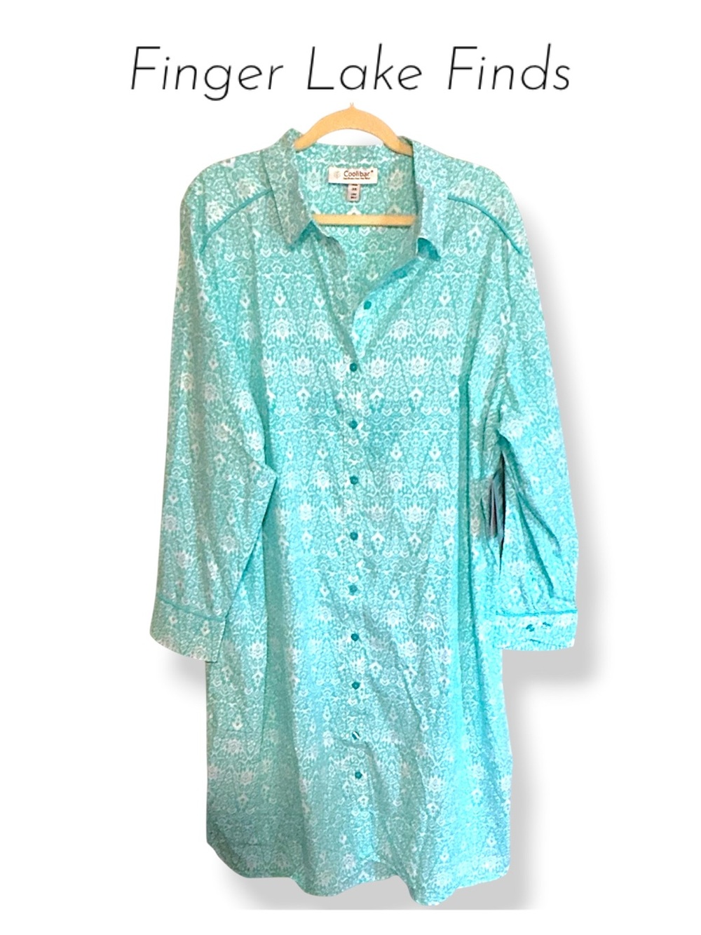 Coolibar Aqua Women's Kitts Shirt Dress, 3X